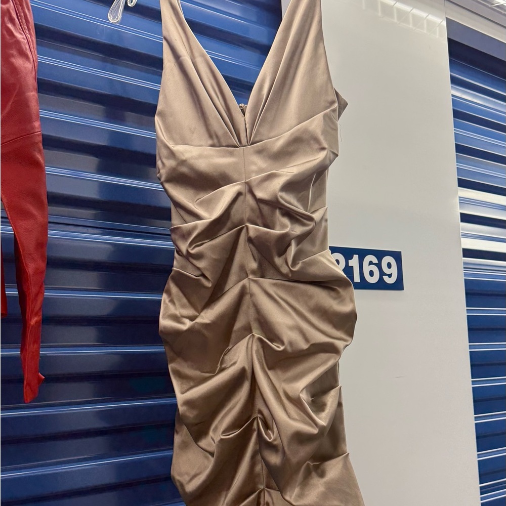 Elegant Ruched Satin Dress
